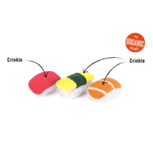 Load image into Gallery viewer, Feline Frenzy Plush Catnip Toys - Sushi 3Pk
