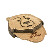 Load image into Gallery viewer, Natural Leather & Wool Scrappy Bear Toy 4"