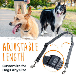 Adjustable Length Double Dog Leash with Handle - WAGSUP