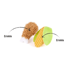 Load image into Gallery viewer, Feline Frenzy Plush Catnip - Purrfect Picnic - BBQ Chicken/Corn Cob 2 Pk
