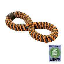 Load image into Gallery viewer, Braided 11&quot; Infinity Tug (Orange &amp; Grey) - WAGSUP
