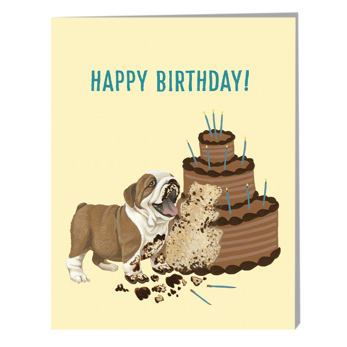Bulldog Cake Card