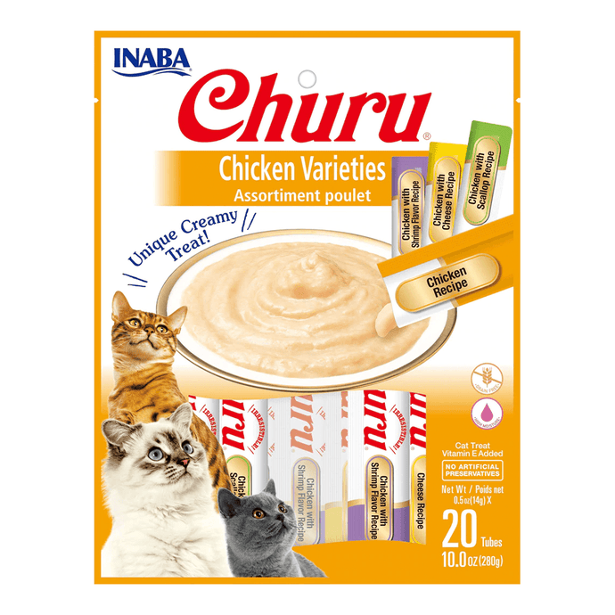Churu Purees Cat Treats Variety Pack (Chicken) 20 pack