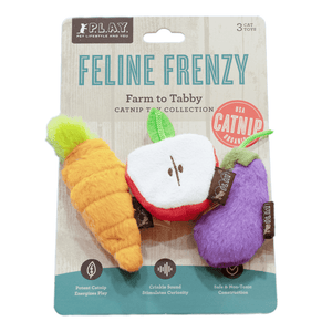 Feline Frenzy Plush Catnip Carrot & Apple & Egg Plant 3pk