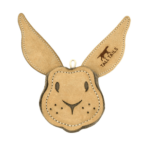 Natural Leather & Wool Scrappy Rabbit Toy 4"