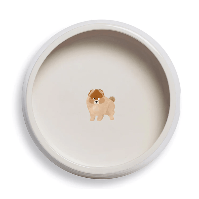 Pomeranian Ceramic Dog Bowl